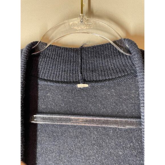 Lululemon Sit In Lotus Wrap Cardigan Navy Blue Merino Wool Blend Size 10 - Picture 2 of 6